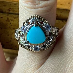 Genuine Sleeping Beauty Turquoise Tanzanite Sterling Silver Ring Size 6